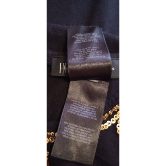 INC Interational Concepts Women's Size 3x Black and Sparkly Gold Blouse - Picture 6 of 7